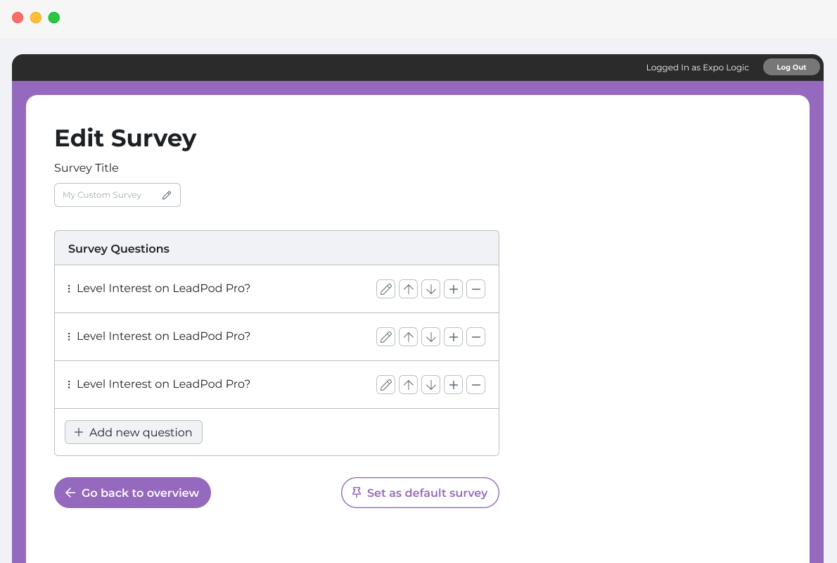 Lead retrieval solutions that allow you to create custom surveys to enable sponsor customization
